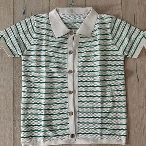 Brand new marbella knitted button shirt